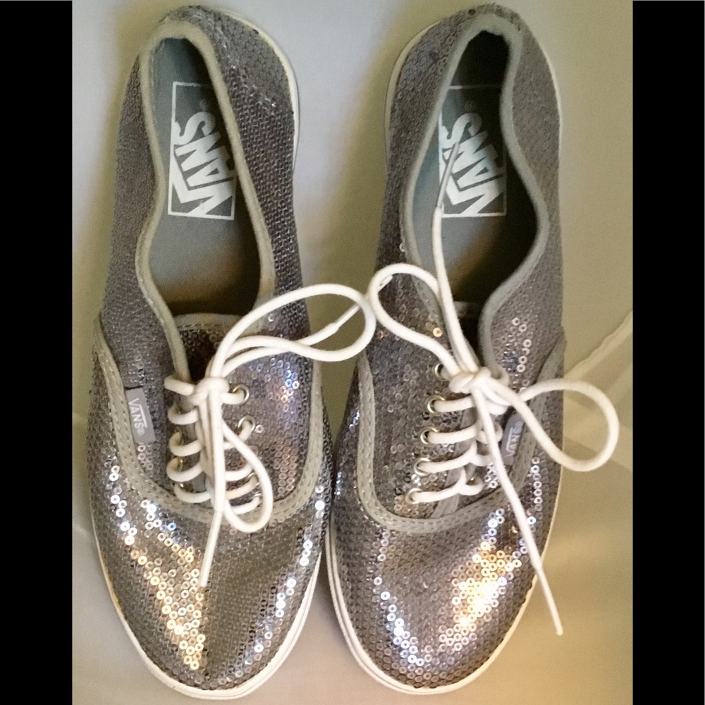 VANS-Silver Glitter Shoes. Women 7